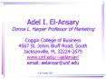 Adel I. El-Ansary Donna L. Harper Professor of Marketing Coggin College of Business 4567 St. Johns Bluff Road, South Jacksonville, FL 32224-2675 www.unf.edu/~aelansar/ email: aelansar@unf.edu PowerPoint PPT Presentation