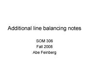 Additional line balancing notes