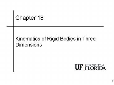 Kinematics of Rigid Bodies in Three Dimensions