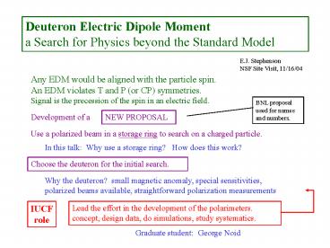 Deuteron Electric Dipole Moment