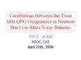 Correlations Between the Twin kHz QPO Frequencies in Neutron Star Low-Mass X-ray Binaries PowerPoint PPT Presentation