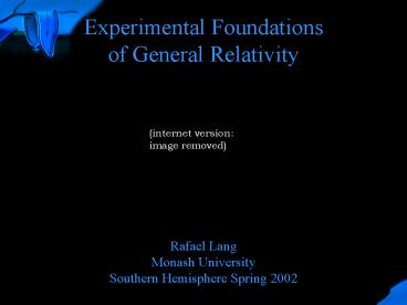 Experimental Foundations of General Relativity
