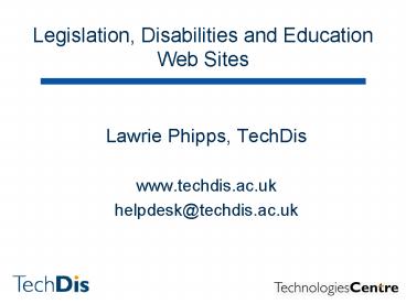 Lawrie Phipps, TechDis