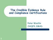 The Credible Evidence Rule and Compliance Certifications