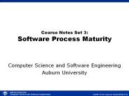 Course Notes Set 3: Software Process Maturity