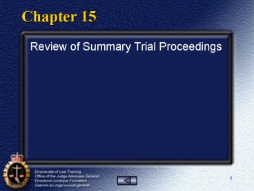 Review of Summary Trial Proceedings