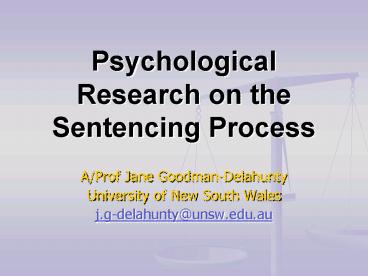 Psychological Research on the Sentencing Process