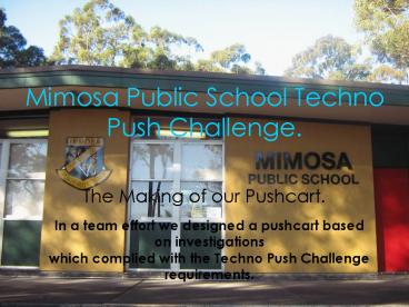 Mimosa Public School Techno Push Challenge'
