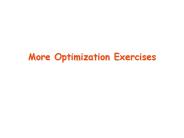More Optimization Exercises
