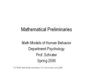 Mathematical Preliminaries