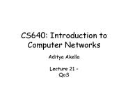 CS640: Introduction to Computer Networks