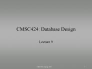 CMSC424: Database Design