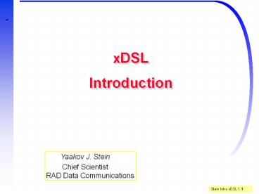xDSL Introduction