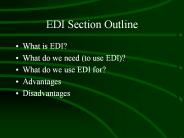 EDI Section Outline