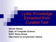Lydia: Knowledge Extraction from Curated Text
