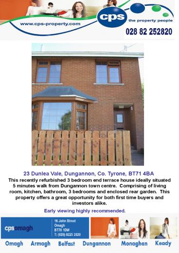 23 Dunlea Vale, Dungannon, Co' Tyrone, BT71 4BA