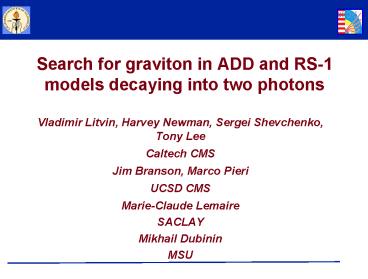 Vladimir Litvin, Harvey Newman, Sergei Shevchenko, Tony Lee