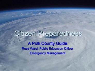 Citizen Preparedness