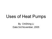 Uses of Heat Pumps