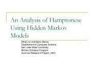 An Analysis of Hamptonese Using Hidden Markov Models