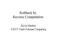 Rollback by Reverse Computation PowerPoint PPT Presentation