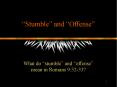 Stumble and Offense PowerPoint PPT Presentation
