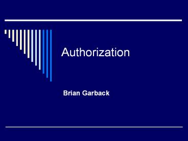 Authorization
