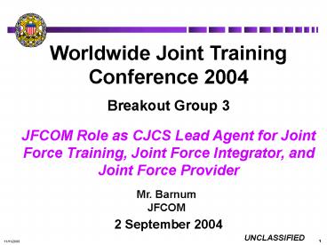 Maj Gen Catton's Welcome Remarks