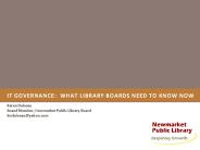 IT governance: What library boards need to know now