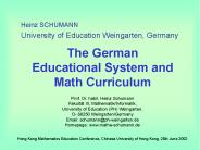 The German      Educational System and Math Curriculum