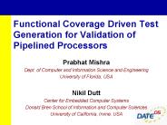 Functional Coverage Driven Test Generation for Validation of Pipelined Processors