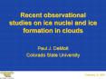 Recent observational studies on ice nuclei and ice formation in clouds PowerPoint PPT Presentation
