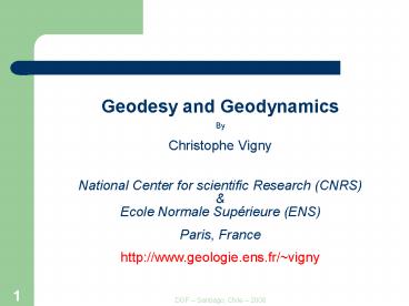 GEODESY and GEODYNAMICS