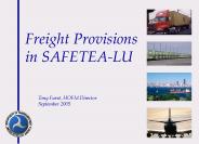 Freight Provisions in SAFETEA-LU