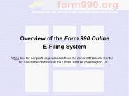Overview of the Form 990 Online