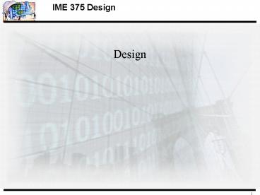 IME 375 Design