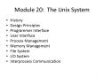 Module 20: The Unix System PowerPoint PPT Presentation