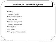 Module 20: The Unix System