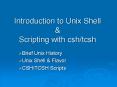 Introduction to Unix Shell PowerPoint PPT Presentation