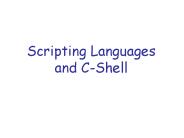 Scripting Languages and CShell
