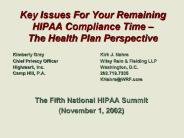 Key Issues For Your Remaining HIPAA Compliance Time 