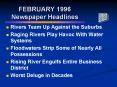FEBRUARY 1996 Newspaper Headlines PowerPoint PPT Presentation
