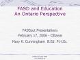 FASD and Education An Ontario Perspective PowerPoint PPT Presentation