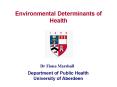 Environmental Determinants of Health PowerPoint PPT Presentation