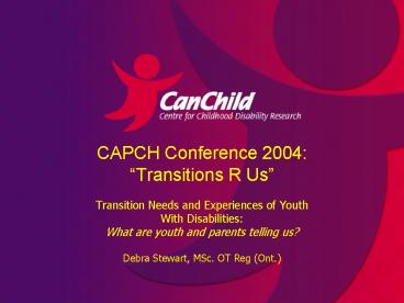 Transition Needs and Experiences of Youth