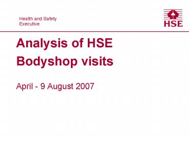 Analysis of HSE Bodyshop visits