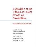 Evaluation of the Effects of Forest Roads on Streamflow Hard and Ware Creeks, WA PowerPoint PPT Presentation