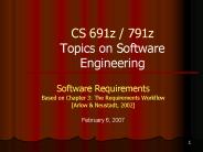 CS 691z 791z Topics on Software Engineering