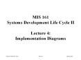 MIS 161 Systems Development Life Cycle II Lecture 4: Implementation Diagrams PowerPoint PPT Presentation
