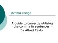 Comma Usage PowerPoint PPT Presentation